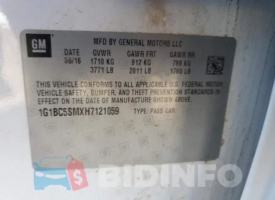 1G1BC5SMXH7121059 Photo# 12
