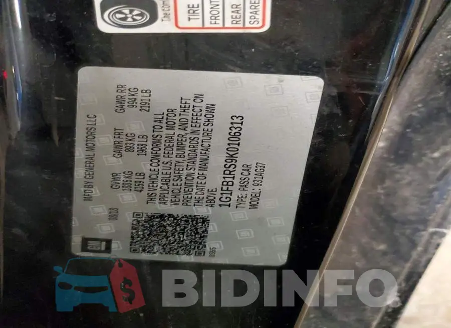 1G1FB1RS9K0106313 Photo# 12