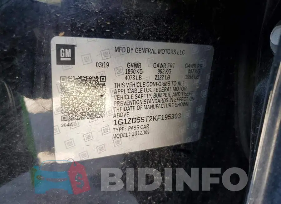 1G1ZD5ST2KF195303 Photo# 13