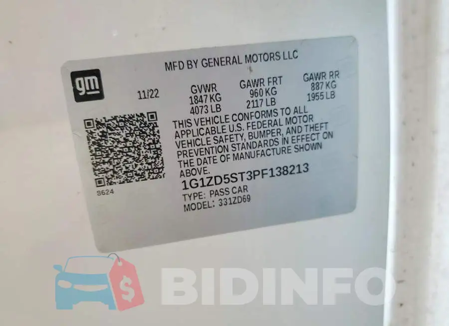 1G1ZD5ST3PF138213 Photo# 12