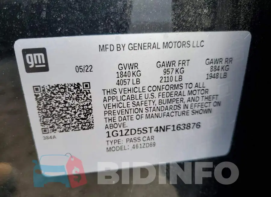 1G1ZD5ST4NF163876 Photo# 12