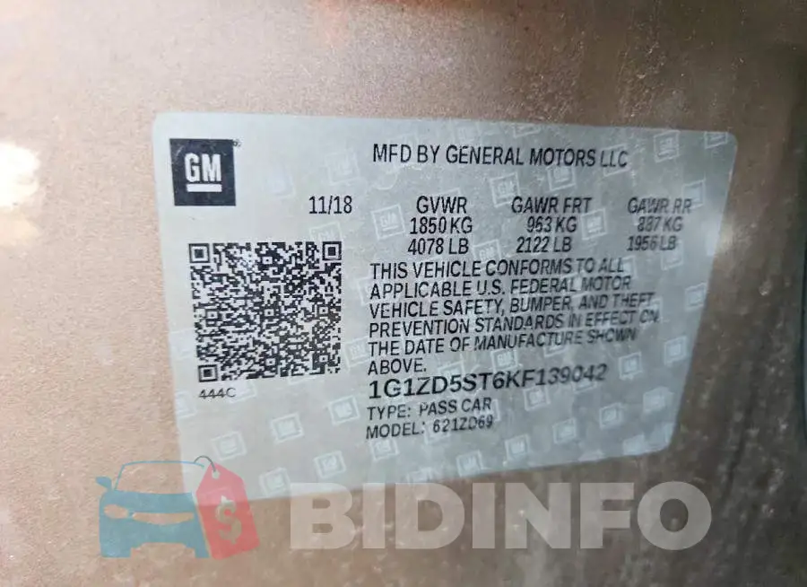 1G1ZD5ST6KF139042 Photo# 12