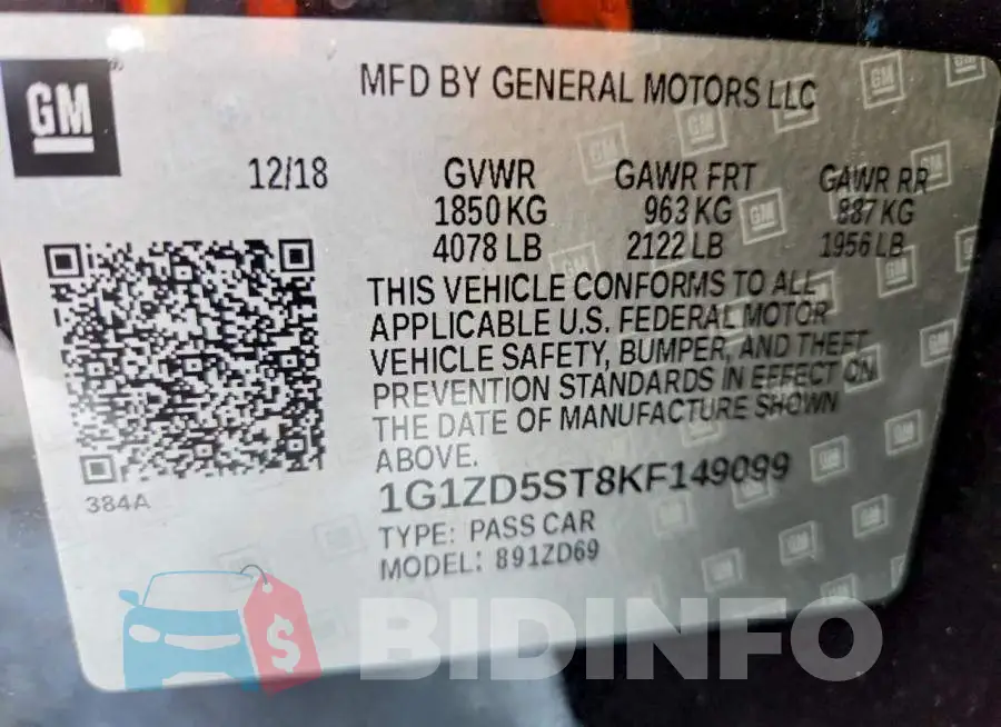 1G1ZD5ST8KF149099 Photo# 12