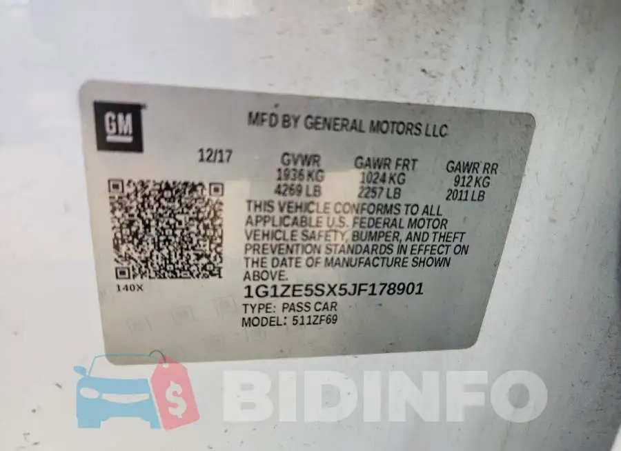 1G1ZE5SX5JF178901 Photo# 12