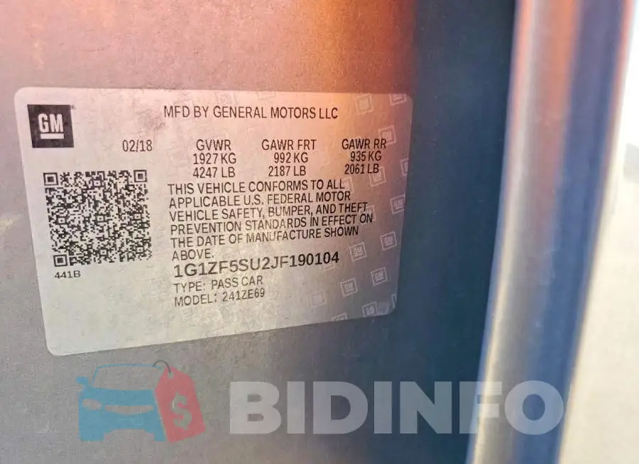1G1ZF5SU2JF190104 Photo# 12