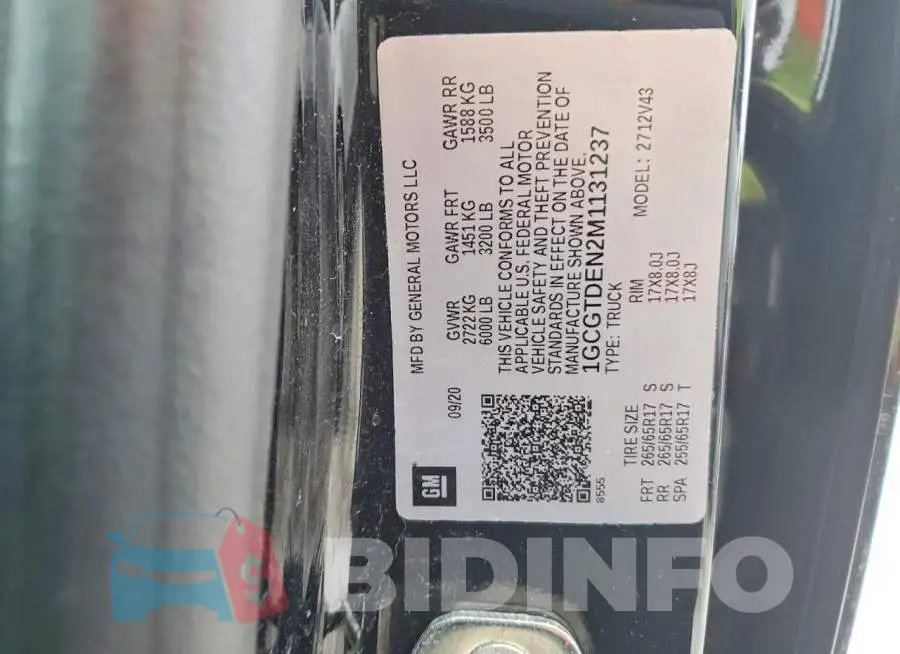 1GCGTDEN2M1131237 Photo# 12