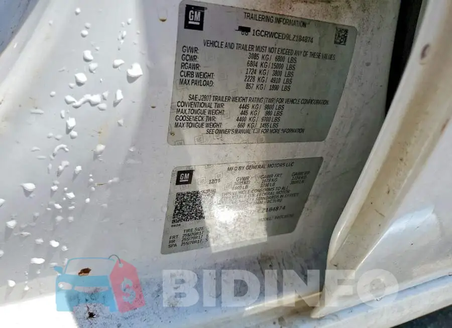 1GCRWCED9LZ184874 Photo# 12