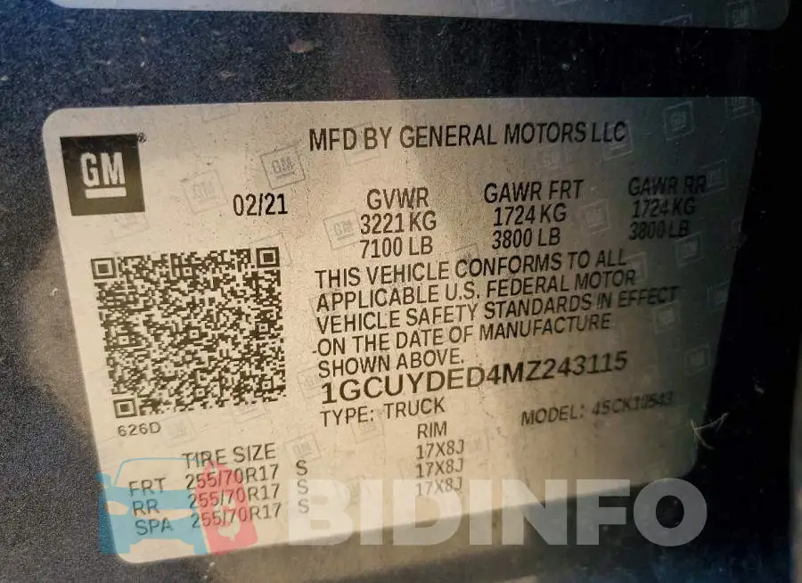 1GCUYDED4MZ243115 Photo# 13