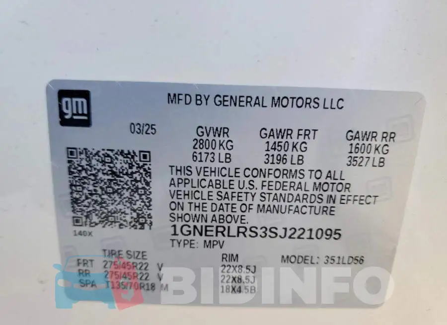 1GNERLRS3SJ221095 Photo# 14