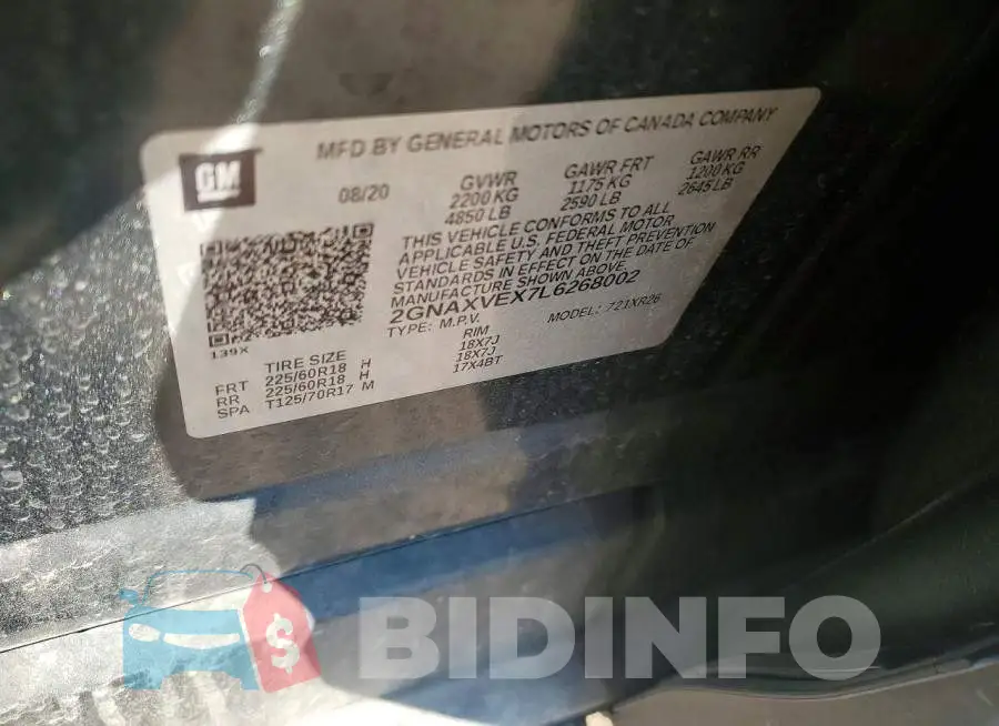 2GNAXVEX7L6268002 Photo# 12