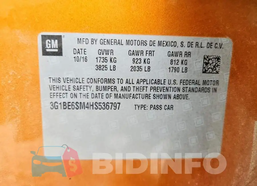 3G1BE6SM4HS536797 Photo# 12