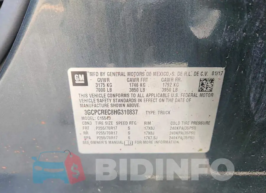 3GCPCREC8HG310837 Photo# 12