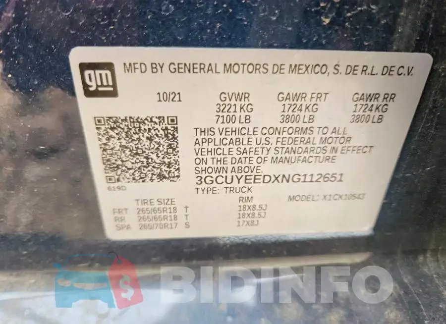 3GCUYEEDXNG112651 Photo# 13