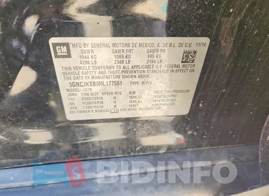 3GNCJKSB9HL177561 Photo# 14