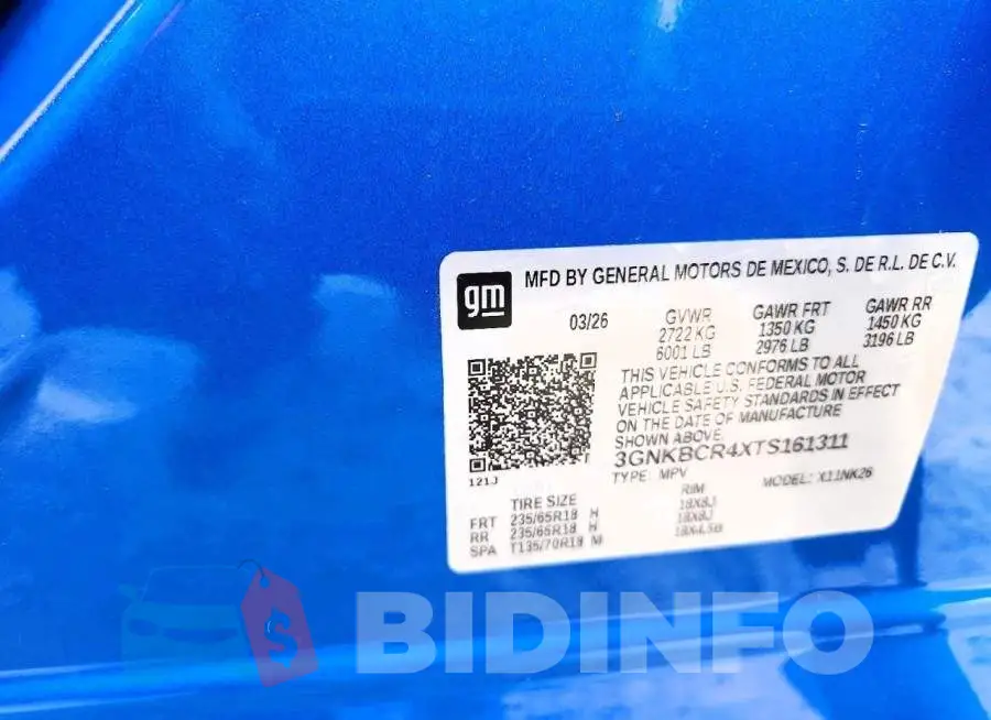 3GNKBCR4XTS161311 Photo# 12