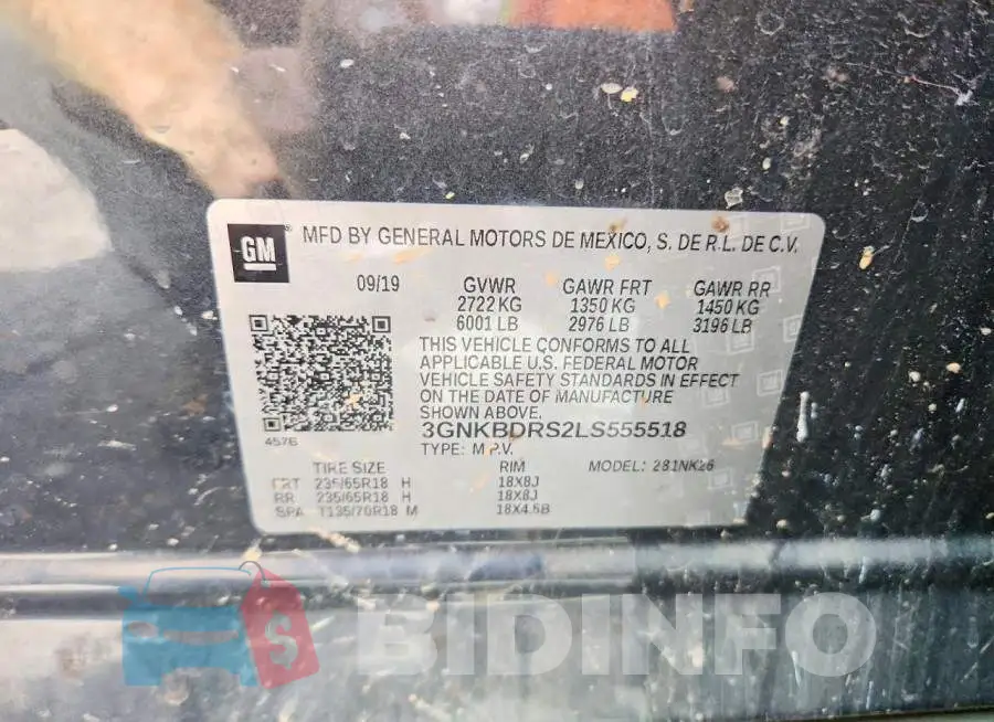 3GNKBDRS2LS555518 Photo# 13
