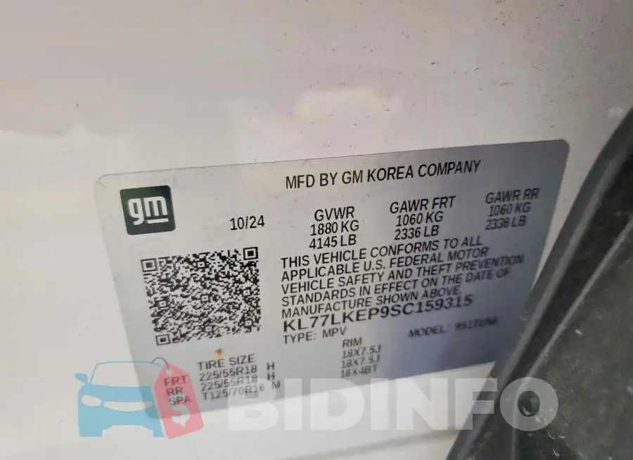 KL77LKEP9SC159315 Photo# 12