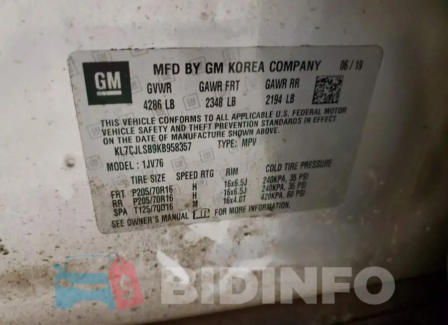 KL7CJLSB9KB958357 Photo# 13