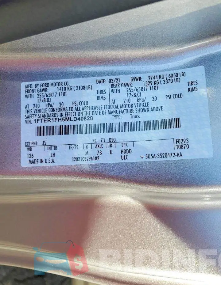 1FTER1FH5MLD40828 Photo# 12