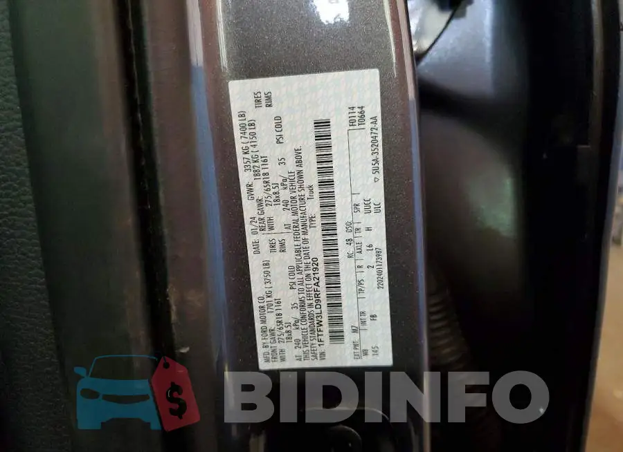 1FTFW3LD9RFA21920 Photo# 12