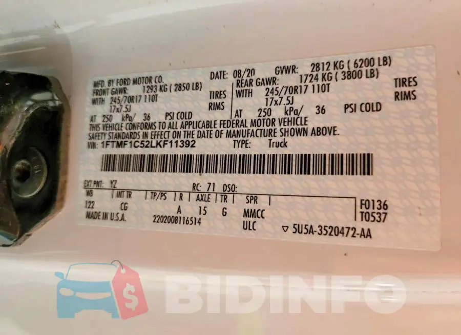 1FTMF1C52LKF11392 Photo# 12