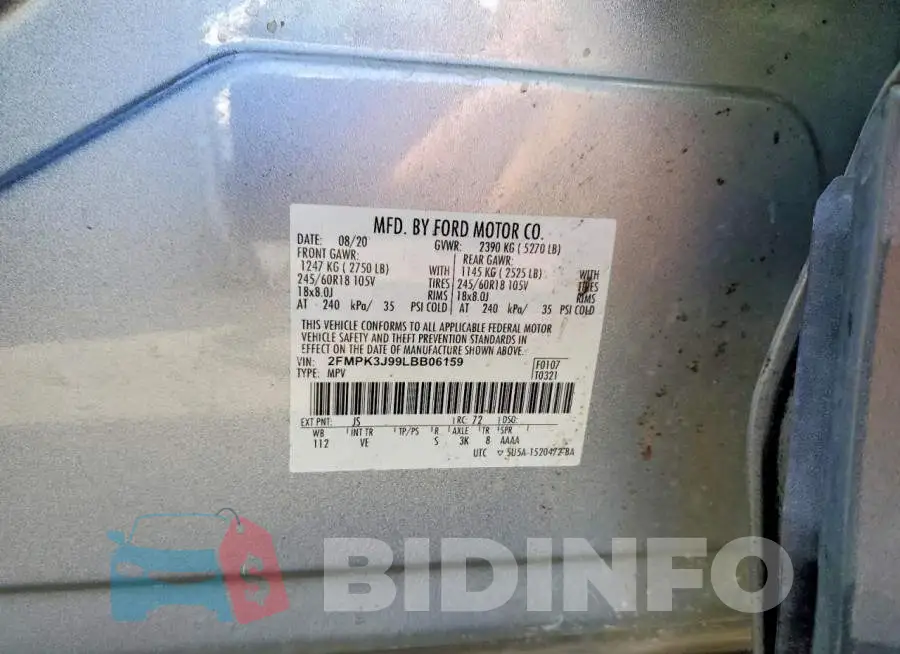 2FMPK3J99LBB06159 Photo# 13