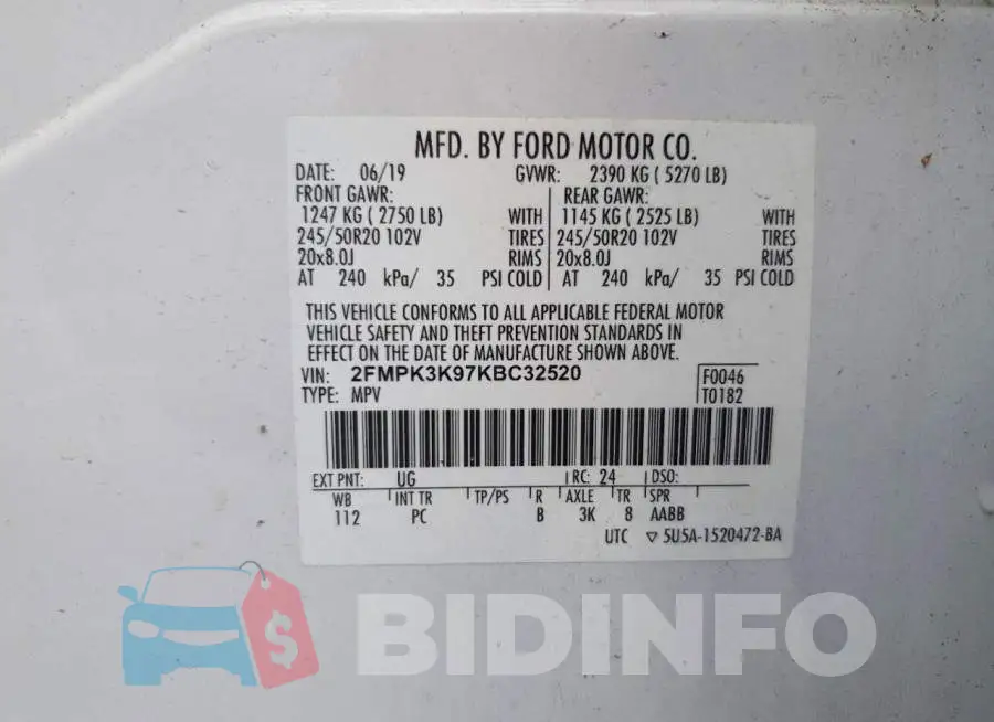 2FMPK3K97KBC32520 Photo# 13