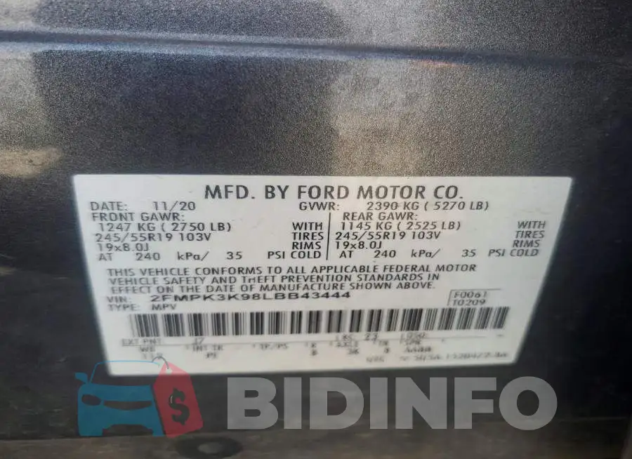 2FMPK3K98LBB43444 Photo# 13