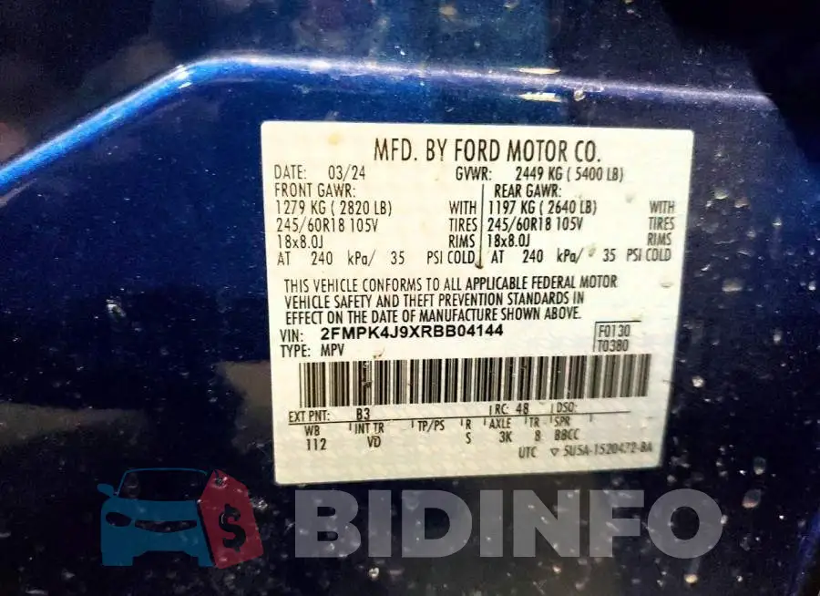 2FMPK4J9XRBB04144 Photo# 13