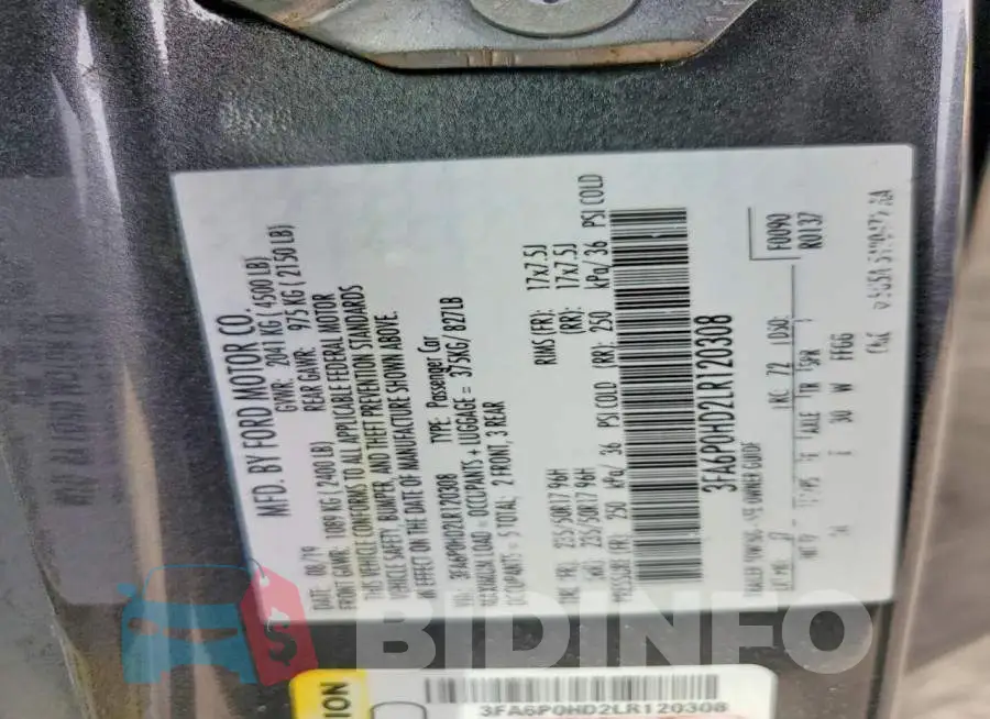 3FA6P0HD2LR120308 Photo# 12