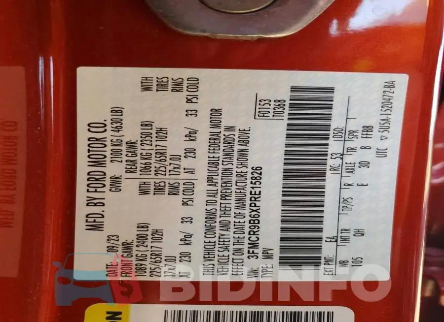 3FMCR9B6XPRE15826 Photo# 14