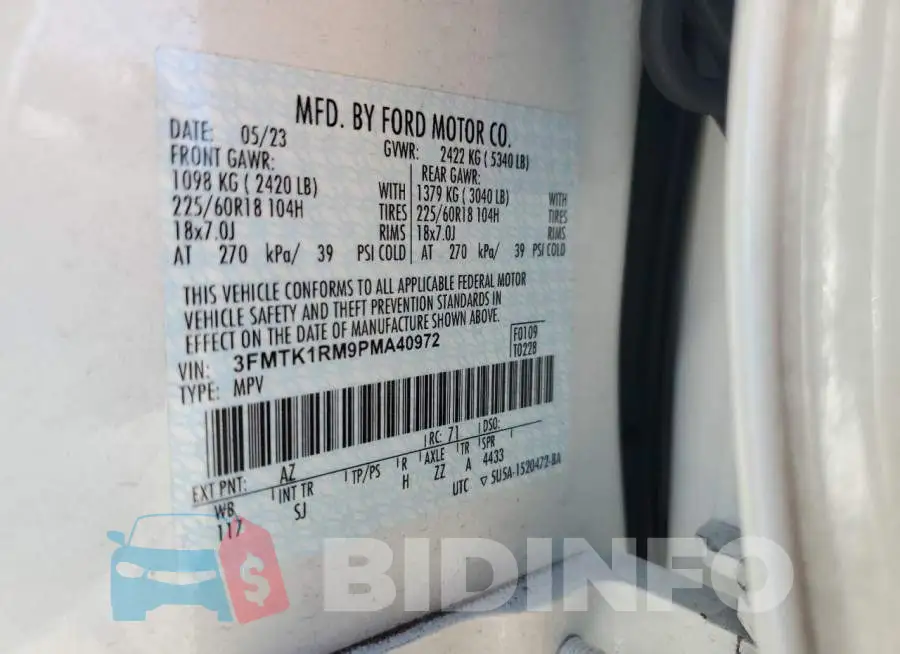 3FMTK1RM9PMA40972 Photo# 13