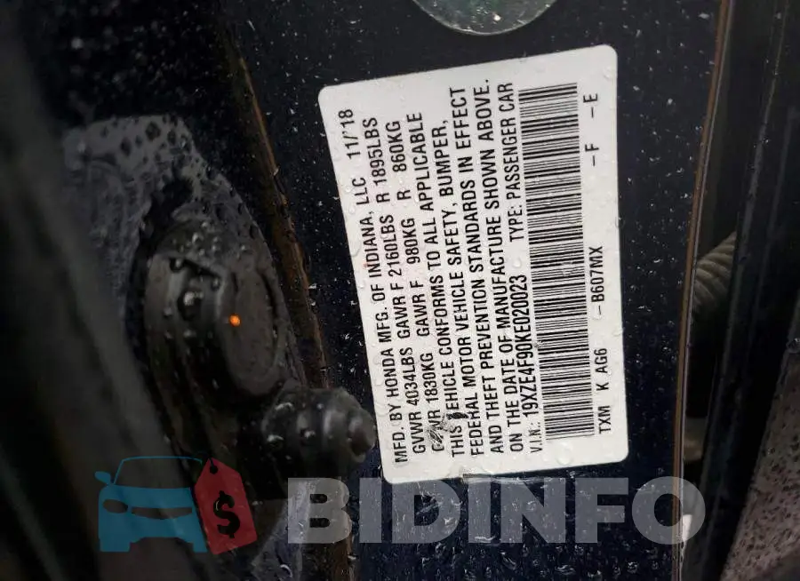 19XZE4F90KE020023 Photo# 12