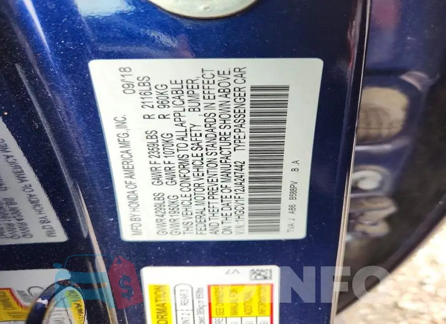 1HGCV1F12JA247442 Photo# 12