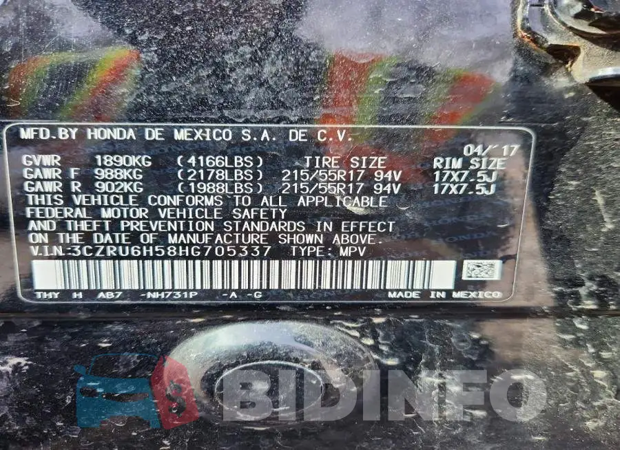 3CZRU6H58HG705337 Photo# 14