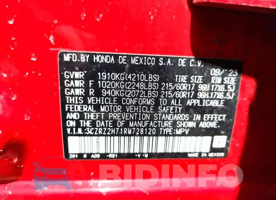 3CZRZ2H71RM728120 Photo# 12