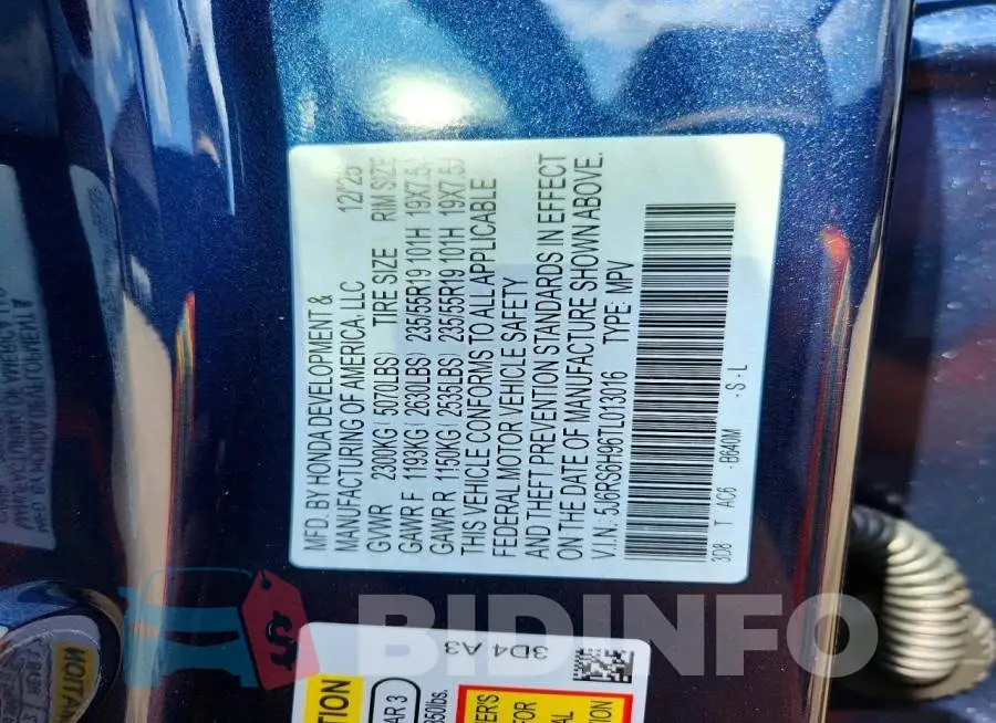 5J6RS6H96TL013016 Photo# 13