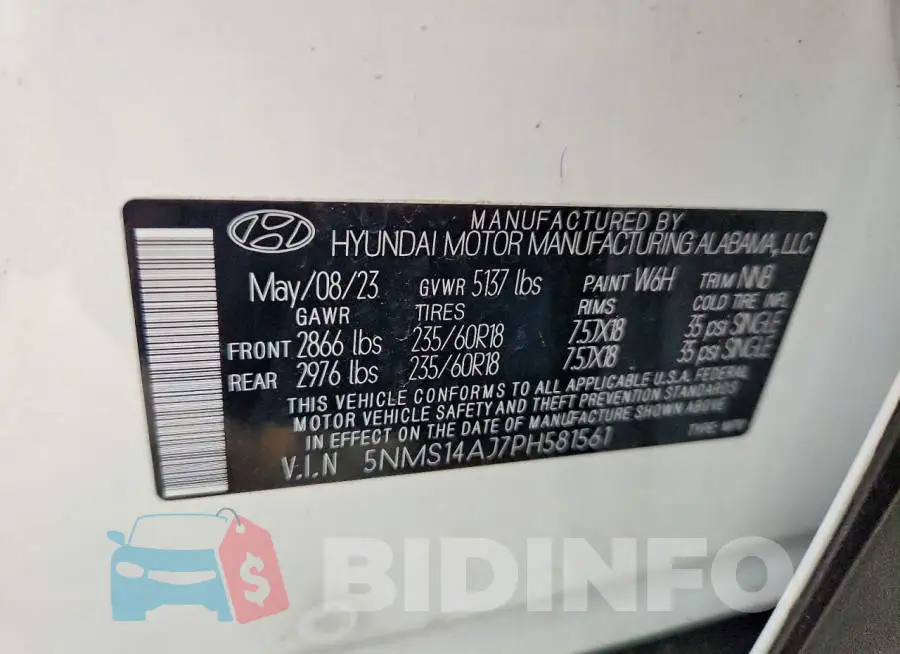 5NMS14AJ7PH581561 Photo# 12