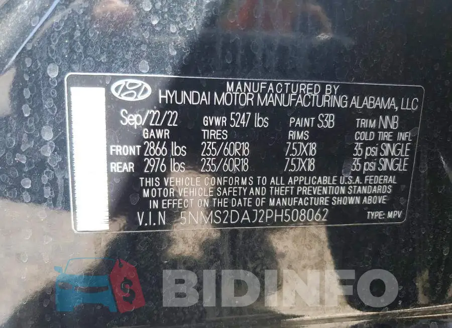 5NMS2DAJ2PH508062 Photo# 12
