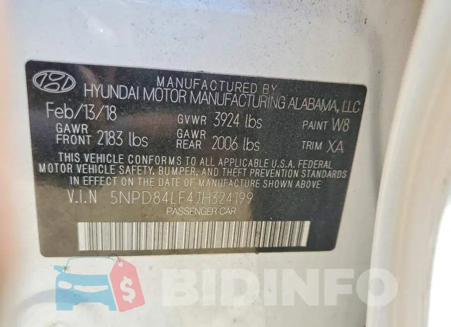 5NPD84LF4JH324199 Photo# 13