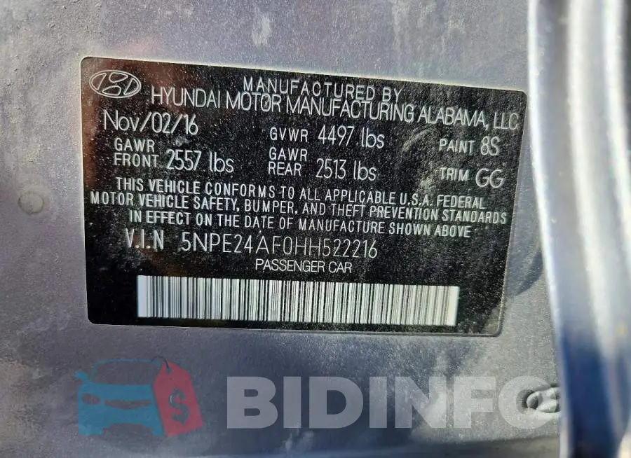 5NPE24AF0HH522216 Photo# 12
