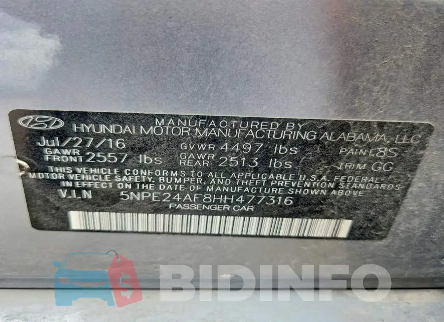 5NPE24AF8HH477316 Photo# 13