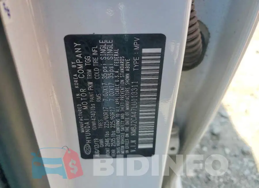KM8J2CA47LU113311 Photo# 13