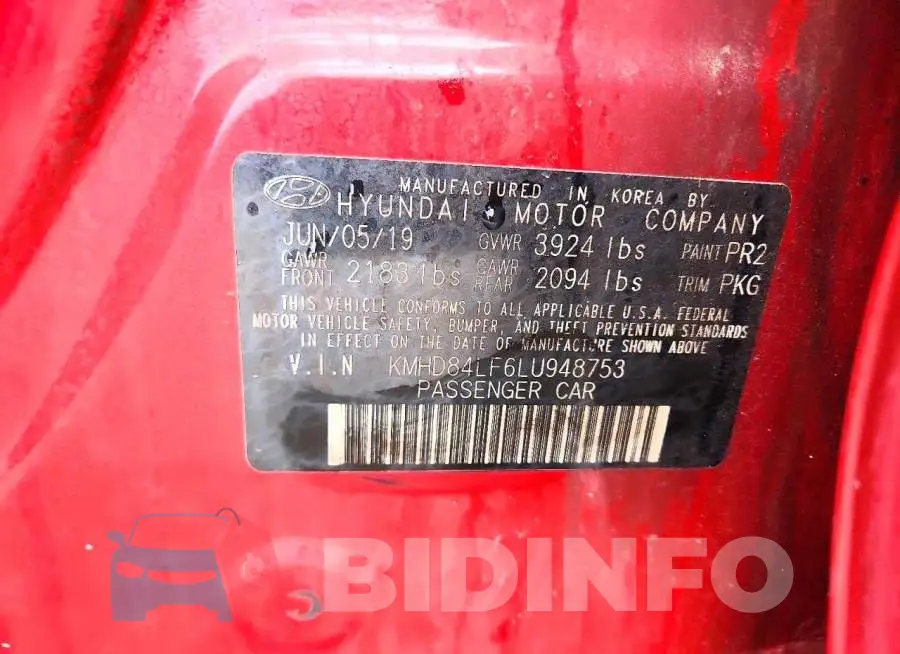 KMHD84LF6LU948753 Photo# 12