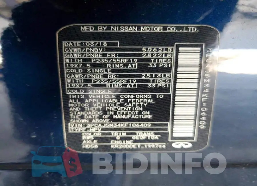 3PCAJ5M34KF106409 Photo# 13
