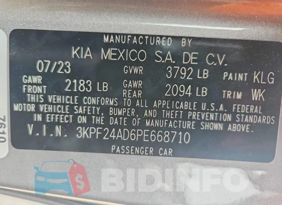 3KPF24AD6PE668710 Photo# 12