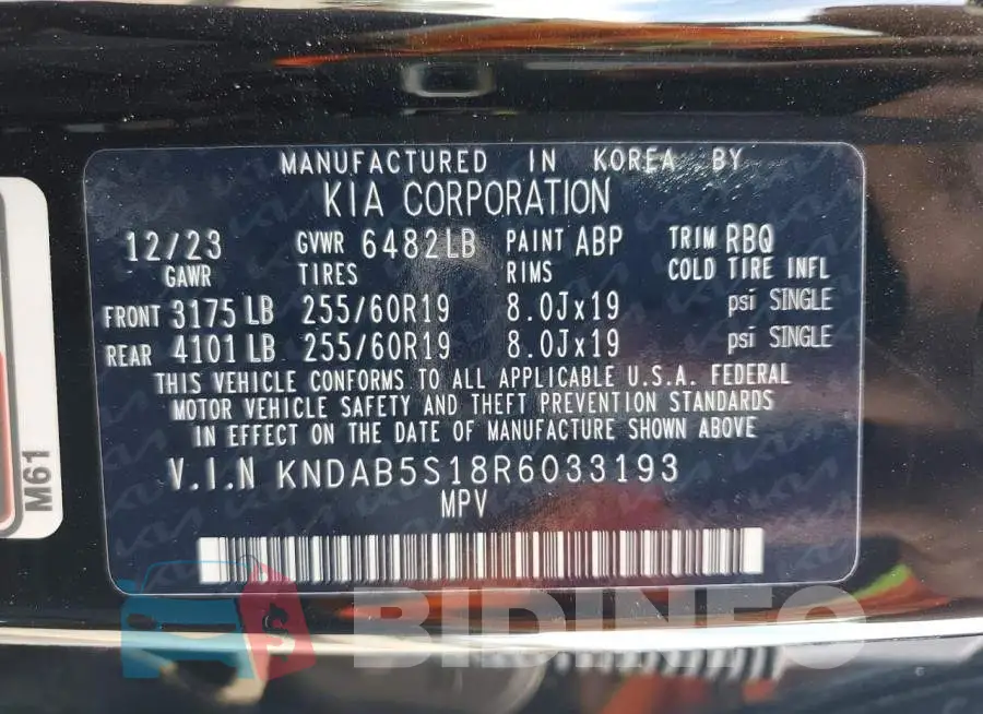 KNDAB5S18R6033193 Photo# 14