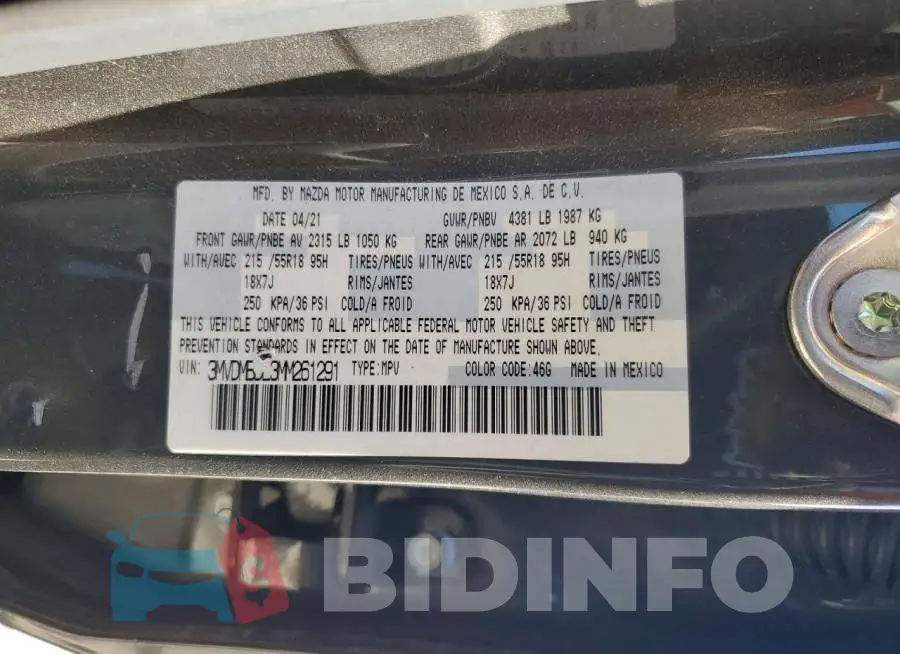3MVDMBDL3MM261291 Photo# 13