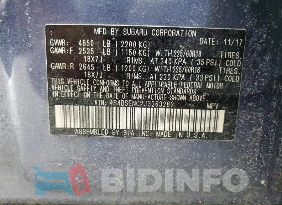 4S4BSENC2J3263282 Photo# 13