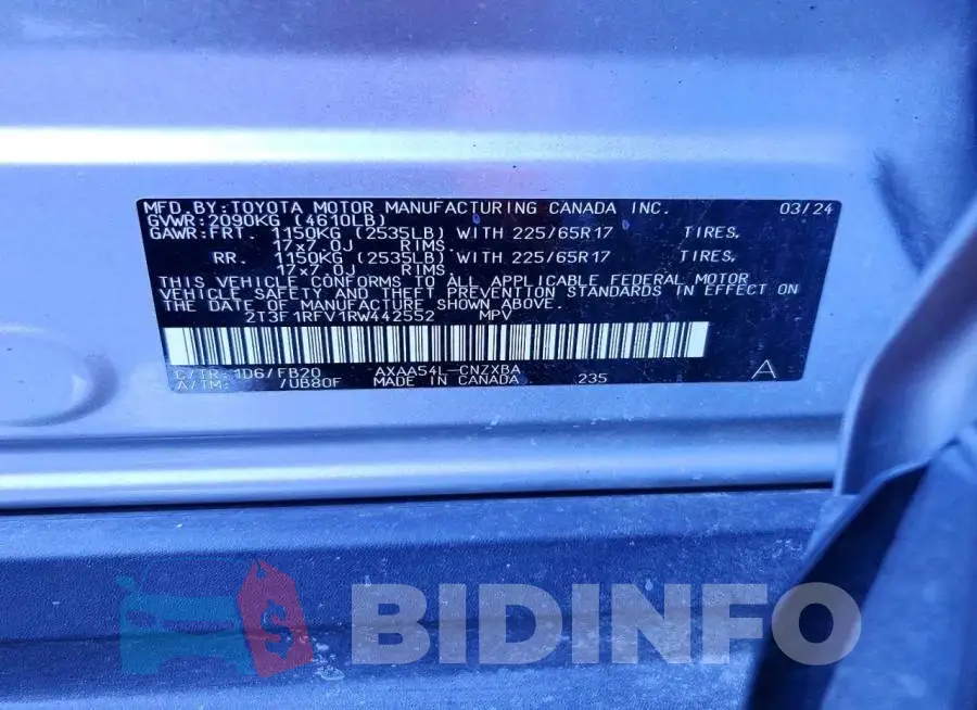 2T3F1RFV1RW442552 Photo# 13